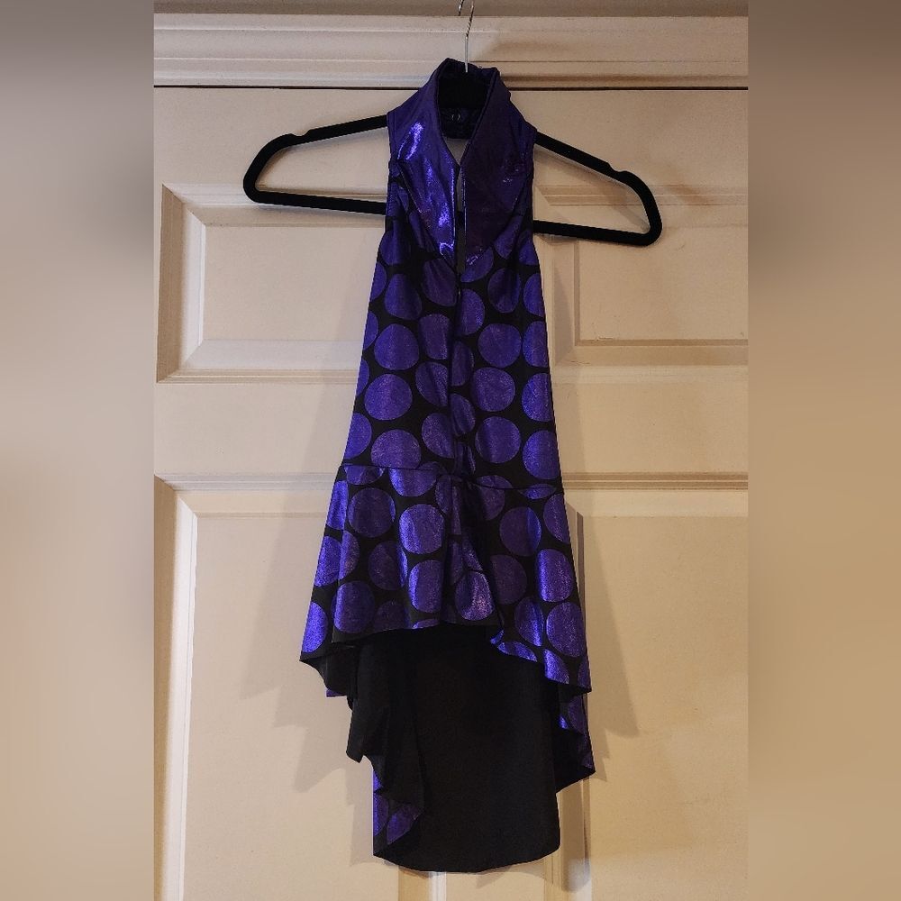 Kelle purple and black halter dance top S